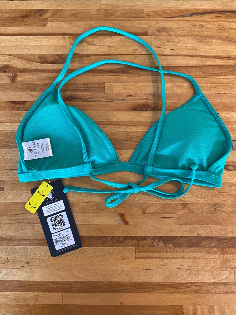 Body Glove Evelyn Triangle Halter Bikini Top Medium green 2-Way Back NWT NEW - Picture 3 of 5